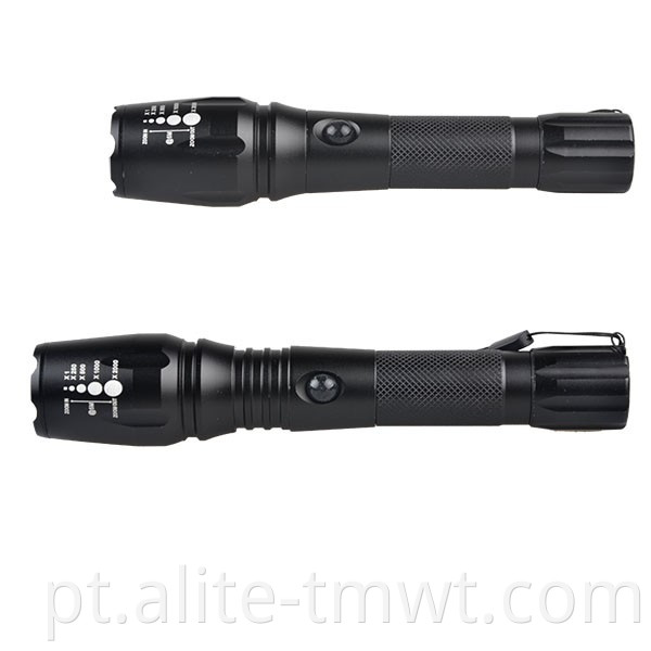 XM-L T6 Zoom Impermeável LED Torch recarregável com plugue de carregador